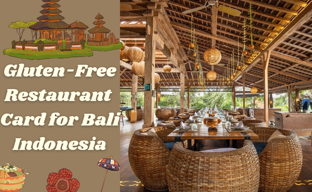 Gluten Free Restaurant Card Bali, Indonesia